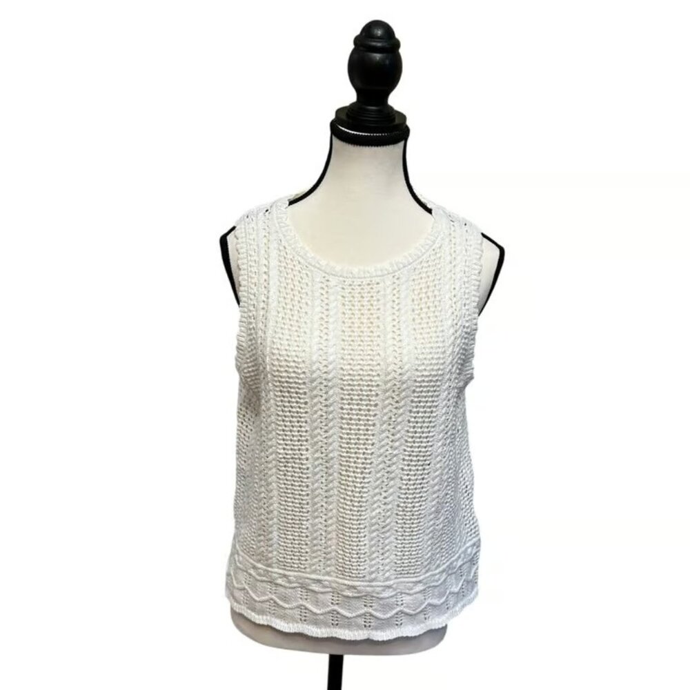 Kirundo Sleeveless Knit Crochet Tank Top - Lightweight Sweater Vest Small
